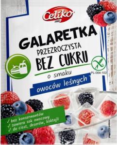 Celiko Galaretka przezroczysta bez cukru z owoców leśnych 14 g 1
