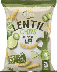 Naujasis Nevezis Chipsy z czerwonej soczewicy o smaku jalapeno i limonki 100g 1