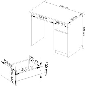 Biurko Fabryka Mebli Akord Piksel Olcha 90 cm x 50 cm 3