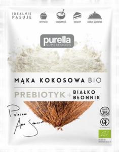 Purella Food Mąka kokosowa BIO. Prebiotyk. Białko + Błonnik 150 g 1