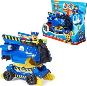 Spin Master Spin Master Paw Patrol Chases Rise and Rescue Convertible Toy Car Toy Vehicle (Blue/Yellow, Includes Action Figures and Accessories) 1
