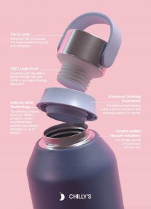 Chilly Chillys Water Bottle Serie2 Peach Orange 1000ml 5