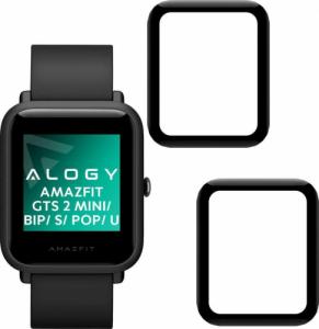 Alogy Alogy 2x Szkło na smartwatch elastyczne 3D do Xiaomi Amazfit GTS 2 Mini / BIP/ S/ POP/ U Black uniwersalny 1