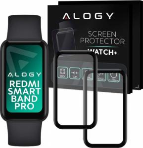 Alogy Alogy 2x Szkło na smartwatch elastyczne 3D do Xiaomi Redmi Smart Band Pro Black uniwersalny 1