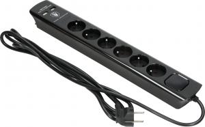 Listwa zasilająca Orno OR-AE-13163 przeciwprzepięciowa 6 gniazd 3 m czarna (OR-AE-13163/B/3M) 2