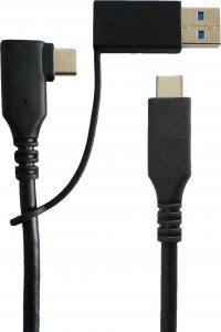 Kabel USB MicroConnect USB-A + USB-C - USB-C 1 m Czarny (USB3.1CC1MDE) 1