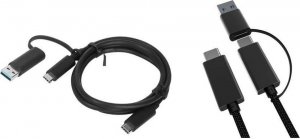 Kabel USB MicroConnect USB-C - USB-C + USB-A 1 m Czarny (USB3.1CCA1) 1