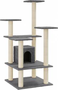 vidaXL Drapak dla kota z sizalowymi słupkami, ciemnoszary, 110 cm 2