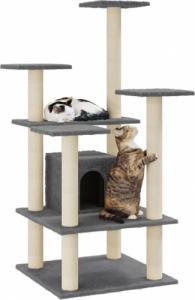 vidaXL Drapak dla kota z sizalowymi słupkami, ciemnoszary, 110 cm 3