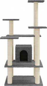 vidaXL Drapak dla kota z sizalowymi słupkami, ciemnoszary, 110 cm 4