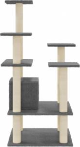 vidaXL Drapak dla kota z sizalowymi słupkami, ciemnoszary, 110 cm 5