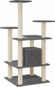 vidaXL Drapak dla kota z sizalowymi słupkami, ciemnoszary, 110 cm 6