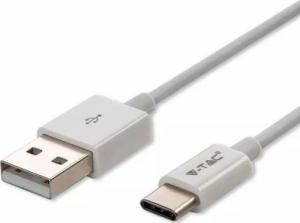 Kabel USB V-TAC USB-A - USB-C 1 m Biały (1_778202) 1