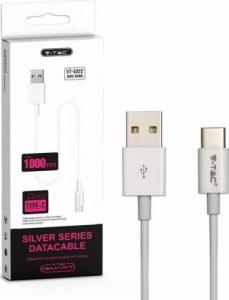 Kabel USB V-TAC USB-A - USB-C 1 m Biały (1_778202) 2