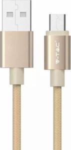 Kabel USB V-TAC USB-A - microUSB 1 m Złoty (1_778206) 1