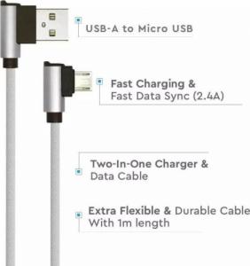 Kabel USB V-TAC USB-A - microUSB 1 m Srebrny (1_778229) 3