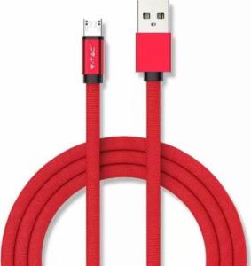 Kabel USB V-TAC USB-A - microUSB 1 m Czerwony (1_778213) 1