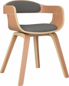 vidaXL Krzesło stołowe, jasnoszare, gięte drewno i tkanina 2