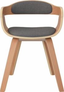 vidaXL Krzesło stołowe, jasnoszare, gięte drewno i tkanina 3