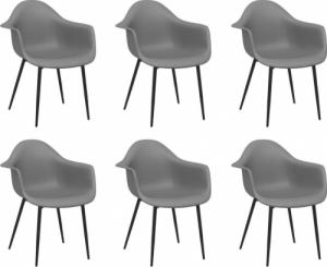 vidaXL Krzesła stołowe, 6 szt., szare, PP 2