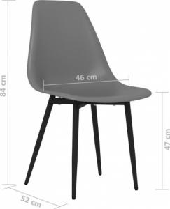 vidaXL Krzesła stołowe, 6 szt., szare, PP 7