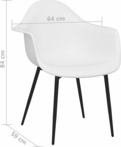 vidaXL Krzesła stołowe, 6 szt., białe, PP 7