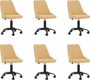 vidaXL Obrotowe krzesła stołowe, 6 szt., żółte, obite tkaniną 1