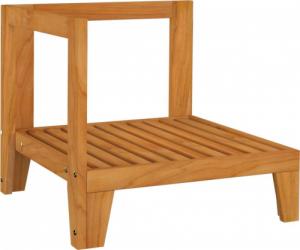 vidaXL Moduł sofy narożnej, kremowe poduszki, drewno akacjowe 5