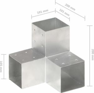 vidaXL Łączniki w kształcie Y, 4 szt., galwanizowany metal, 101x101 mm 6