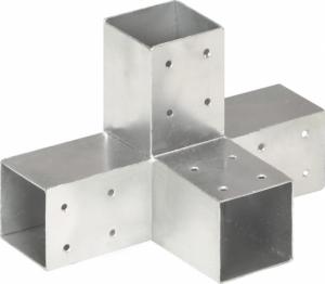 vidaXL Łączniki w kształcie X, 4 szt., galwanizowany metal, 71x71 mm 3