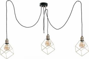 Lampa wisząca KET Loftowa LAMPA wisząca KET594 industrialna OPRAWA metalowy ZWIS pająk złoty czarny 1