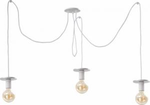 Lampa wisząca KET Industrialna LAMPA wisząca KET429 metalowa OPRAWA pająk zwis biały srebrny 1