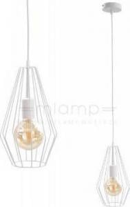Lampa wisząca KET Druciana LAMPA wisząca KET439 metalowa OPRAWA industrialny zwis biały 1