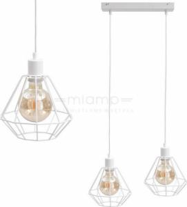 Lampa wisząca KET Loftowa LAMPA wisząca KET460 metalowa OPRAWA industrialny ZWIS druciany biały 1