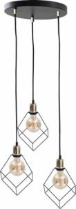 Lampa wisząca KET Industrialna LAMPA wisząca KET493 metalowa OPRAWA druciaki ZWIS klatki złote czarne 1