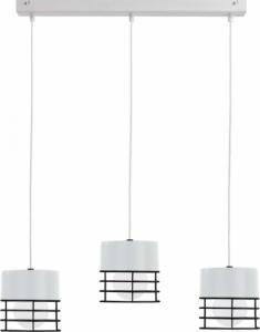 Lampa wisząca KET Industrialna LAMPA wisząca KET783 druciana OPRAWA metalowy ZWIS na belce biały czarny 1