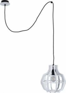 Lampa wisząca KET Skandynawska LAMPA wisząca KET655 loftowa OPRAWA drewniany ZWIS klatka biała czarna 1