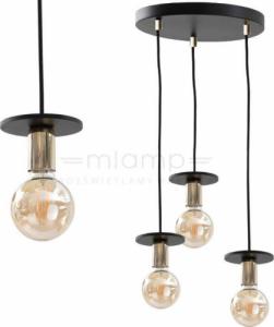 Lampa wisząca KET LAMPA wisząca KET412 metalowa OPRAWA loftowy zwis czarny złoty 1