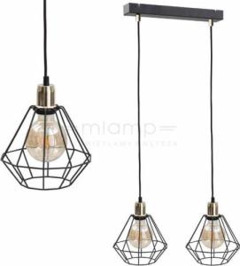 Lampa wisząca KET Loftowa LAMPA wisząca KET444 industrialna OPRAWA druciany ZWIS metalowy złoty 1