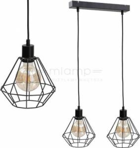 Lampa wisząca KET Loftowa LAMPA wisząca KET451 industrialna OPRAWA metalowe druciaki zwis czarny 1
