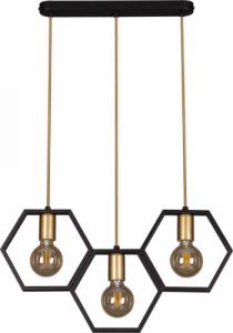 Lampa wisząca Kaja Modernistyczna LAMPA wisząca K-4721 Kaja metalowa OPRAWA geometryczny ZWIS na listwie czarny złoty 1