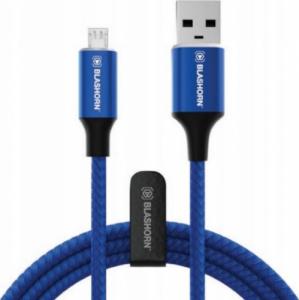 Kabel USB Blashorn USB-A - microUSB 1.8 m Niebieski 1