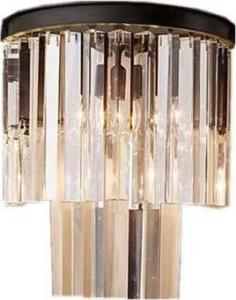 Kinkiet Copel Kinkiet LAMPA ścienna CGHEREGOLD COPEL szklana OPRAWA glamour kryształki crystals przezroczysty czarny 1