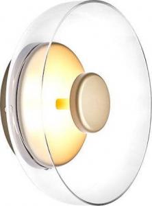 Kinkiet Copel LAMPA ścienna CGTIGW Copel szklana OPRAWA okrągły kinkiet LED 7W 4000K do sypialni złoty przezroczysty 1