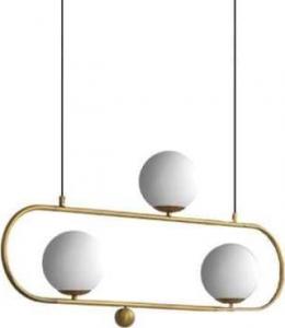 Lampa wisząca Copel LAMPA wisząca CGELIPSL COPEL modernistyczna OPRAWA metalowy ZWIS kule balls białe mosiężne 1