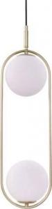 Lampa wisząca Copel Wisząca LAMPA modernistyczna CORDEL 32-73464 COPEL ring OPRAWA kula szklana ZWIS metalowy mosiężny biały 3