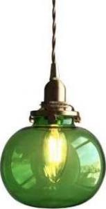 Lampa wisząca Copel Wisząca LAMPA retro CGPUMPGREEN COPEL okrągła OPRAWA szklany ZWIS industrialny zielony mosiężny 1