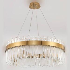 Lampa wisząca Copel Pałacowa LAMPA wisząca CGCHANDELIERLUX COPEL szklana OPRAWA okrągły ZWIS glamour kryształki crystals przezroczyste mosiądz 2