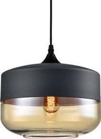 Lampa wisząca Copel Wisząca LAMPA loftowa CGORE3BK COPEL tuba OPRAWA szklana ZWIS podłużny czarny bursztynowy 1
