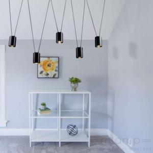Lampa wisząca Shilo LAMPA wisząca VIWIN 9023 Shilo metalowa OPRAWA modernistyczny zwis tuby czarne 3